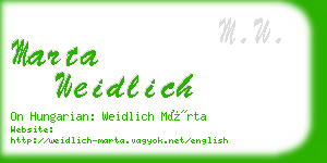 marta weidlich business card